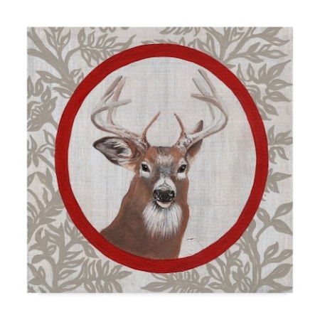 Gigi Begin 'Deer Portrait Red' Canvas Art,14x14